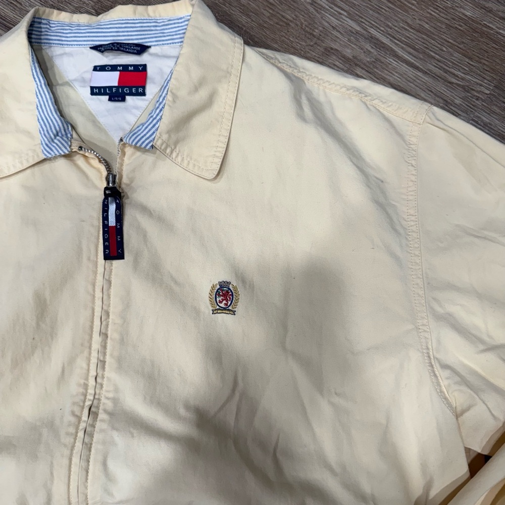 Tommy Hilfiger Pale Yellow Lightweight Zip Shirt Jacket - Picture 3 of 5